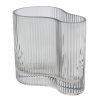 Home Accents * | Featured Laila Ali Smoke Glass Ribbed Vase, 6