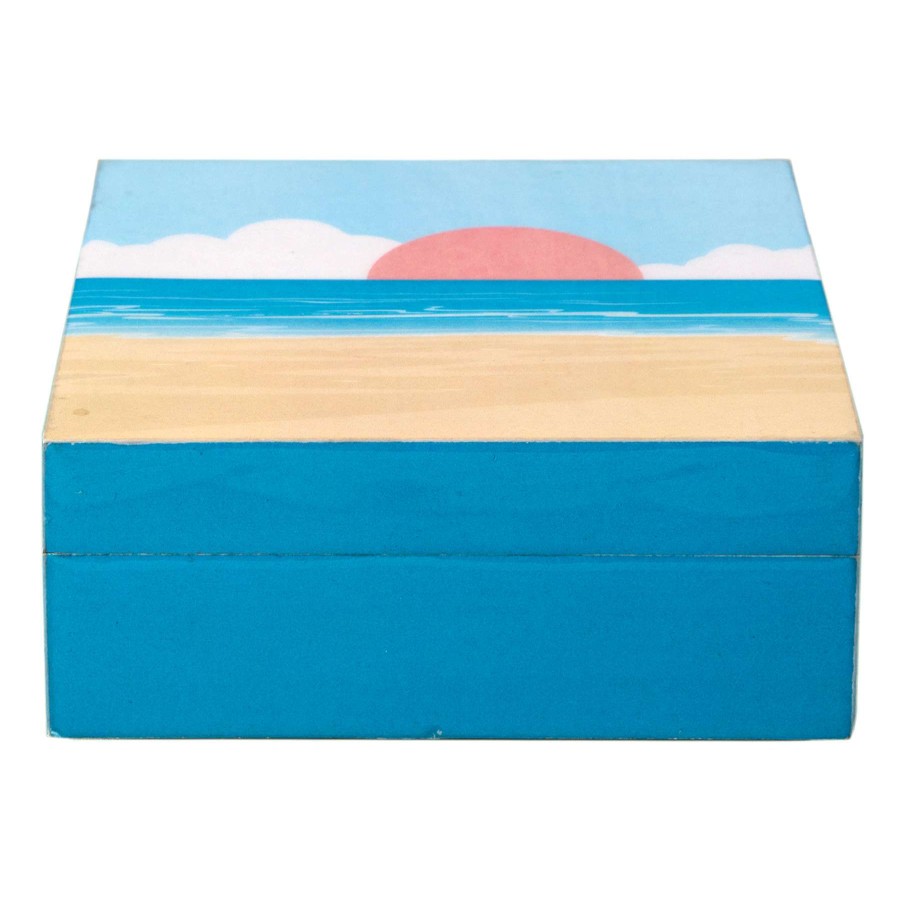 Home Accents * | Top Sellers Beach Wood Decal Box, 5