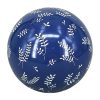 Home Accents * | Cheap Online Blue Leaf Patterned Ceramic Sphere, 4