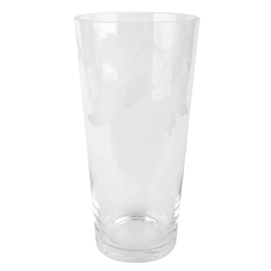 Home Accents * | Low Price Grace Mitchell Clear Etched Glass Vase, 10