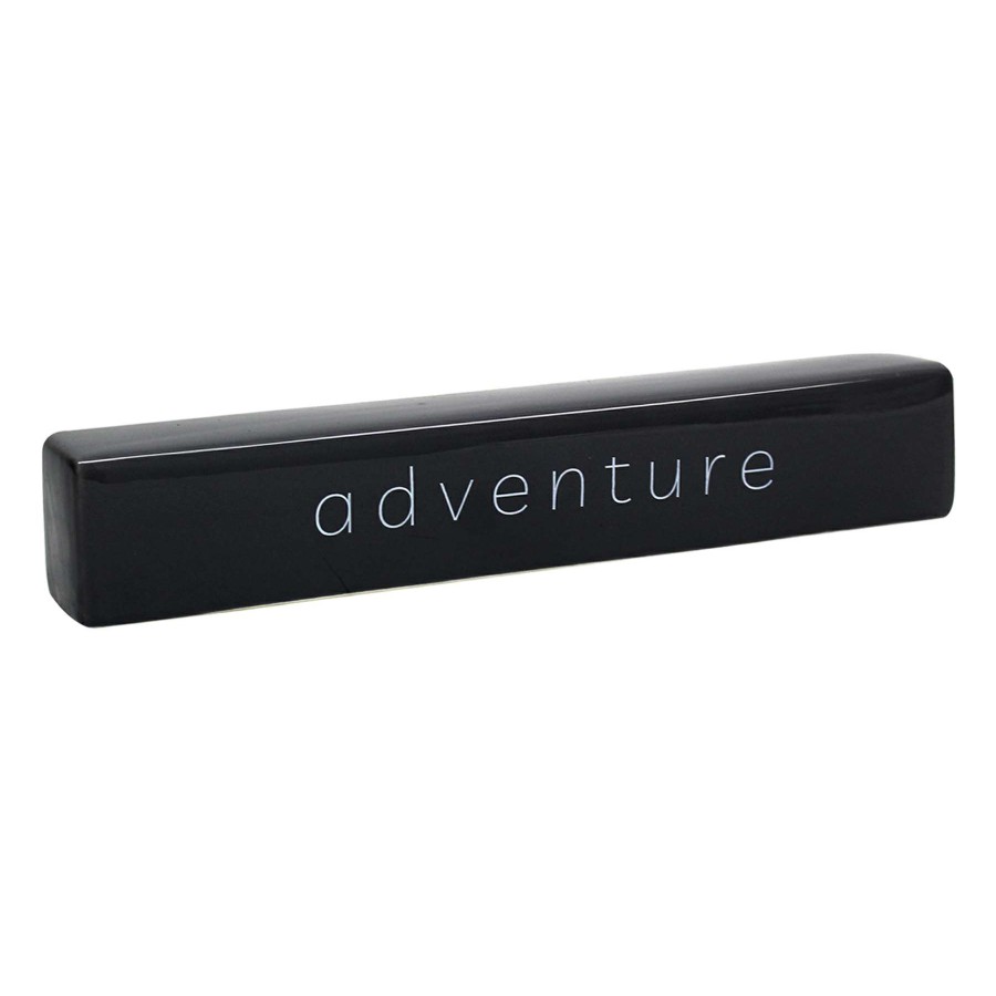 Home Accents * | Closeout Sale Black Adventure Ceramic Block Sign, 12 2