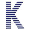 Home Accents * | Sale 6In Blue Stripe Wood Letter K