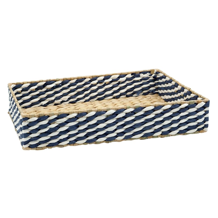 Home Accents * | Closeout Sale Blue & Tan Seagrass Tray, 16 12