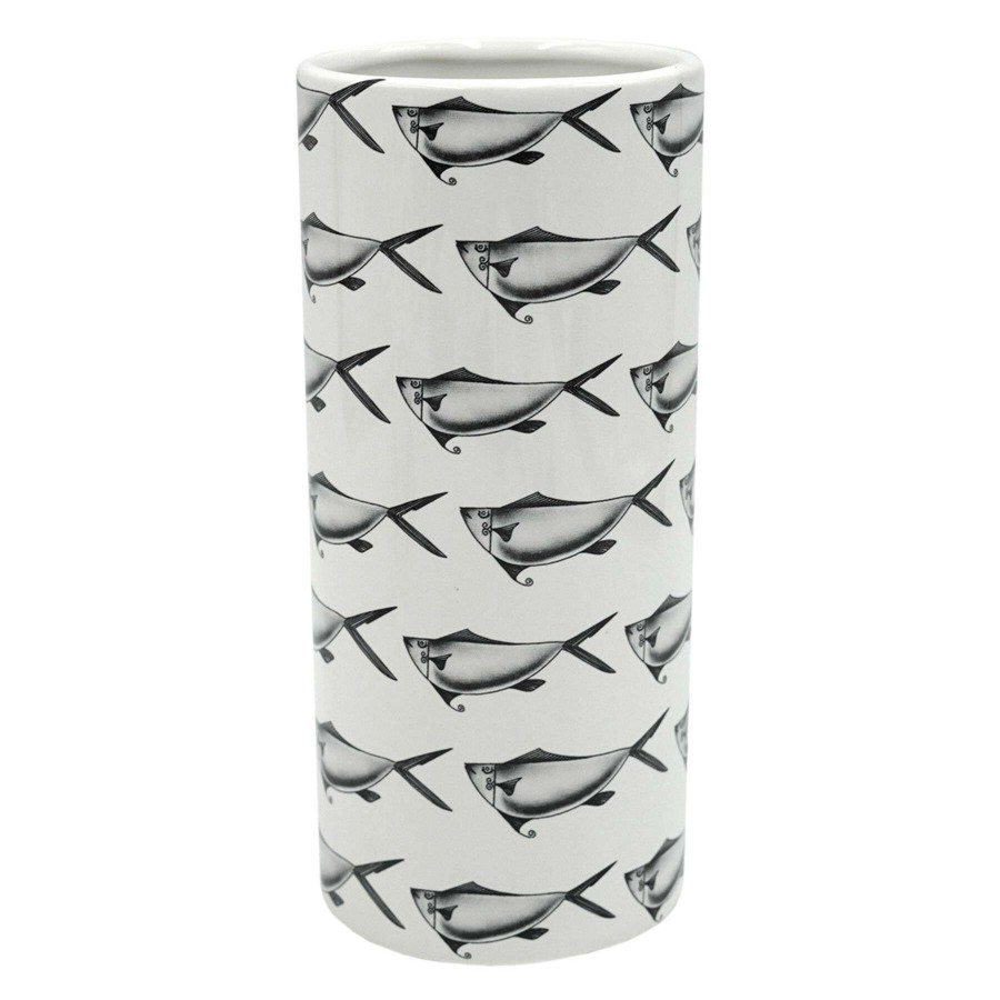 Home Accents * | Exclusive Fish Patterned Ceramic Vase, 7