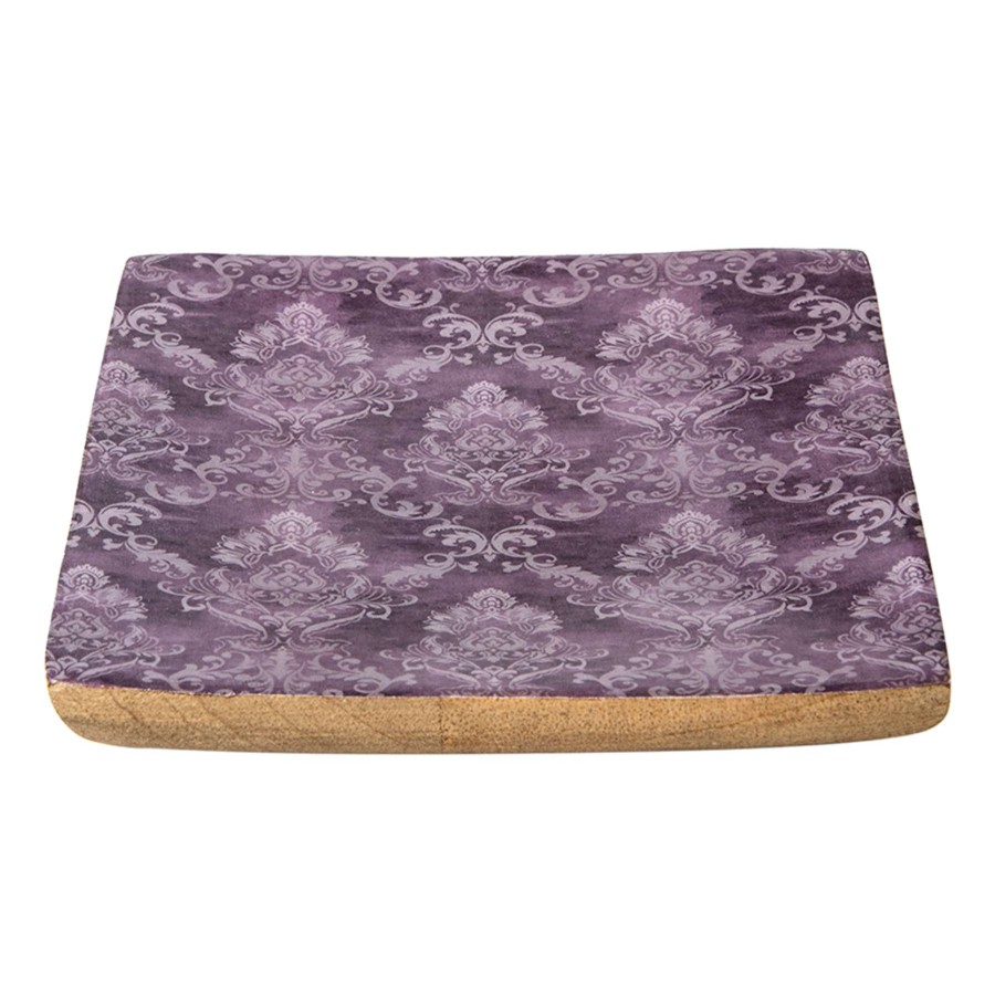 Home Accents * | Low Price Purple Damask Trinket Tray, 5