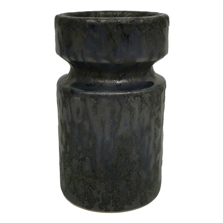 Home Accents * | Low Price Black Ceramic Candle Holder, 7