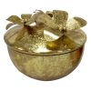 Home Accents * | Exclusive Gold Round Box With Flower Lid, 5