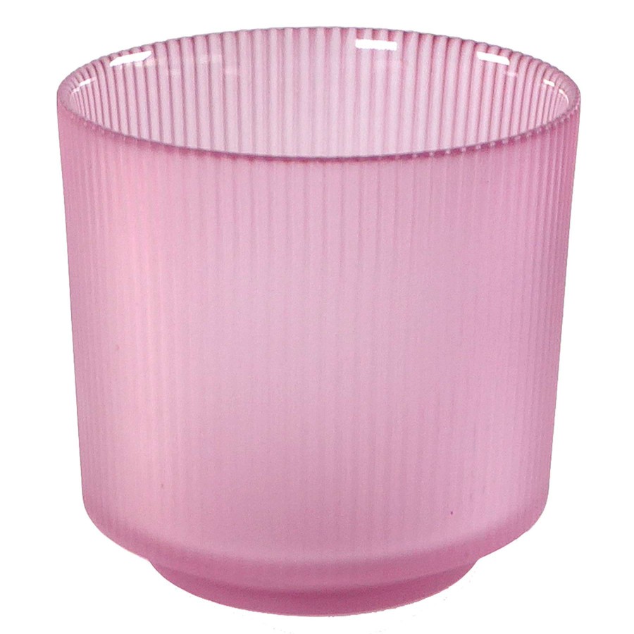 Home Accents * | Reliable Quality Laila Ali Light Pink Ribbed Glass Votive Holder, 4