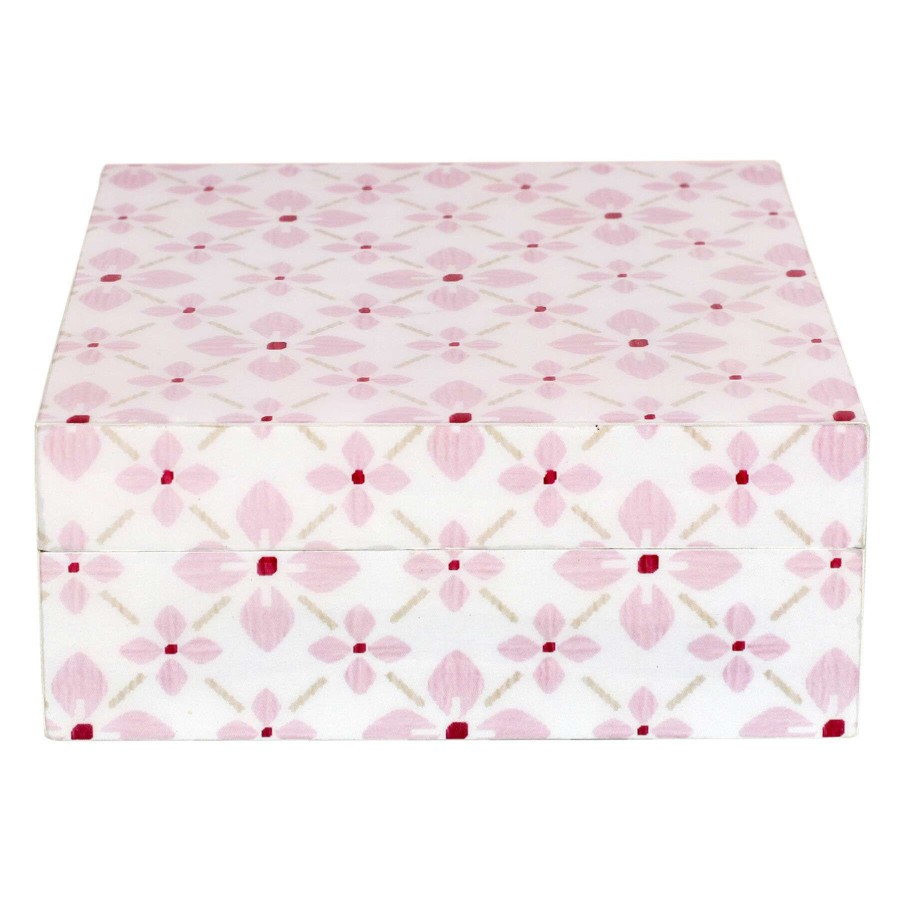 Home Accents * | Reliable Quality Tracey Boyd Pink Patterned Box Decor, 6 5.5