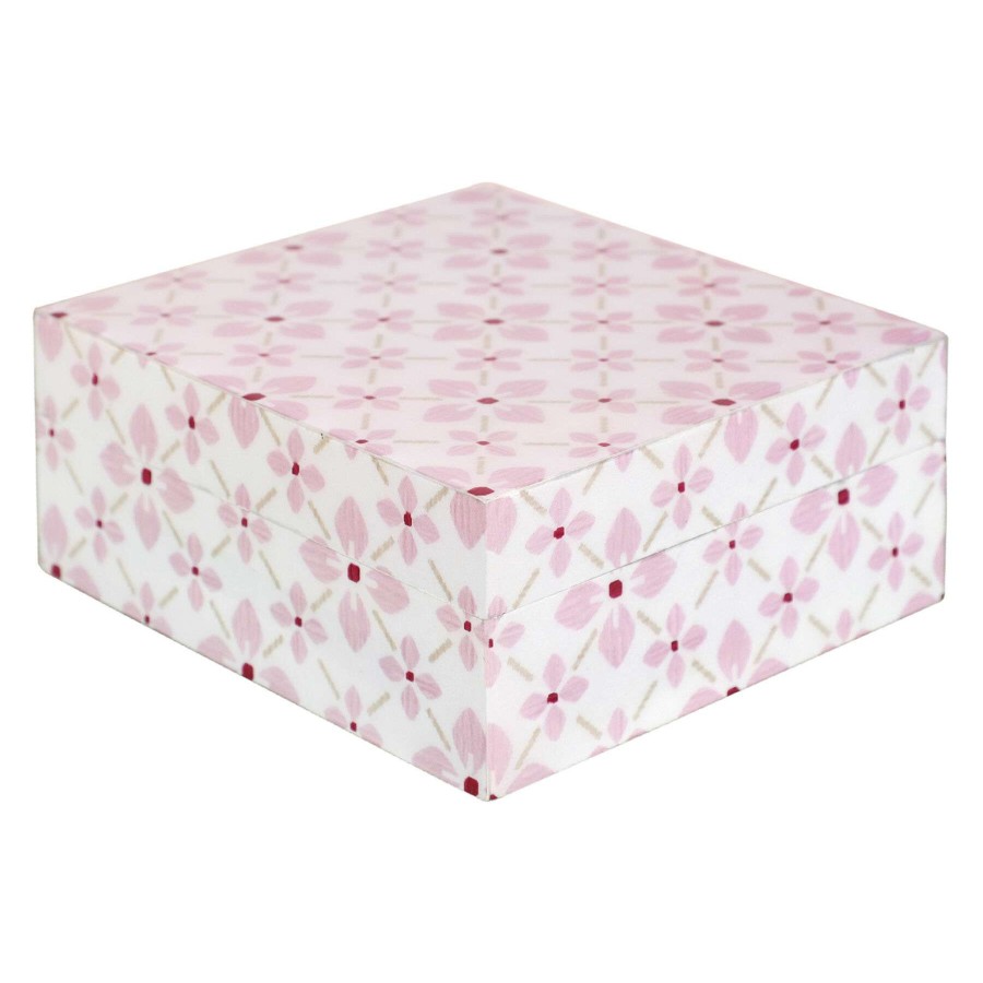 Home Accents * | Reliable Quality Tracey Boyd Pink Patterned Box Decor, 6 5.5