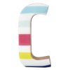 Home Accents * | Featured 6In Multi Stripe Wood Letter C