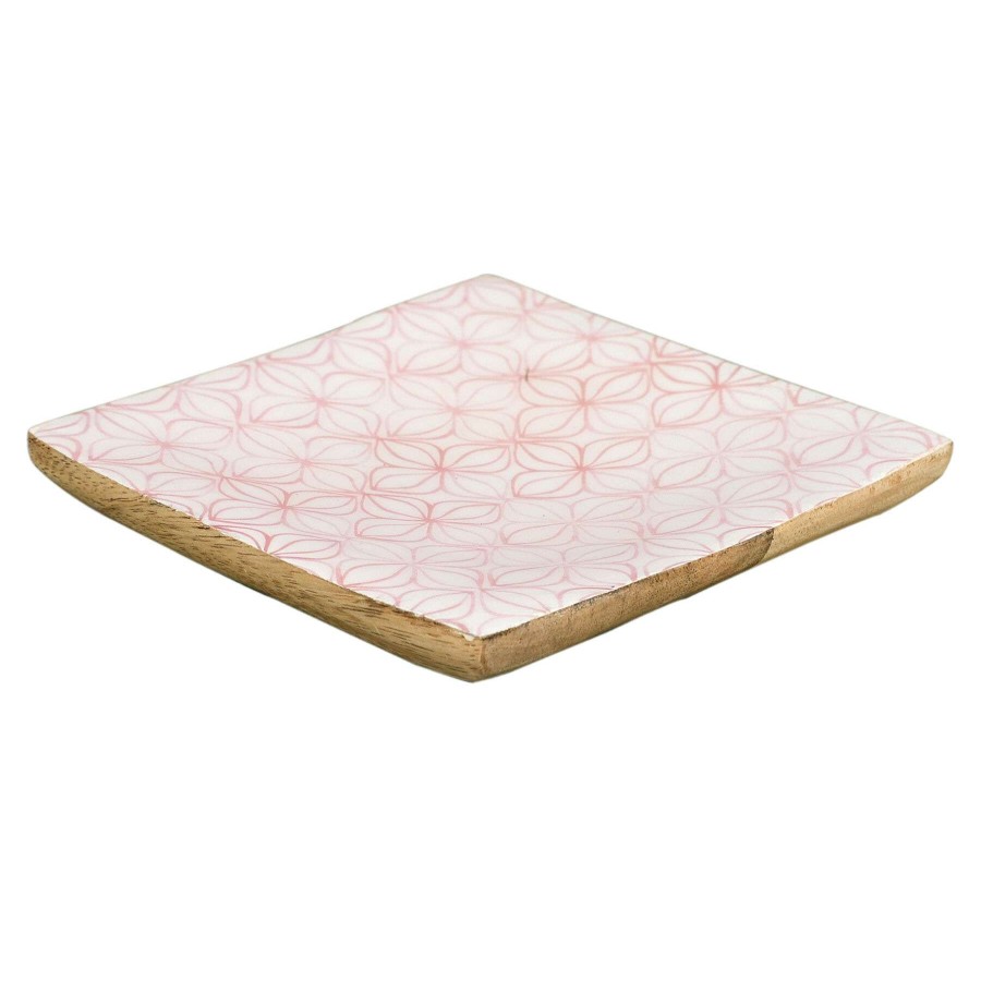 New Style * | Bargain Sale Tracey Boyd Pink Patterned Wood Trinket Tray, 5