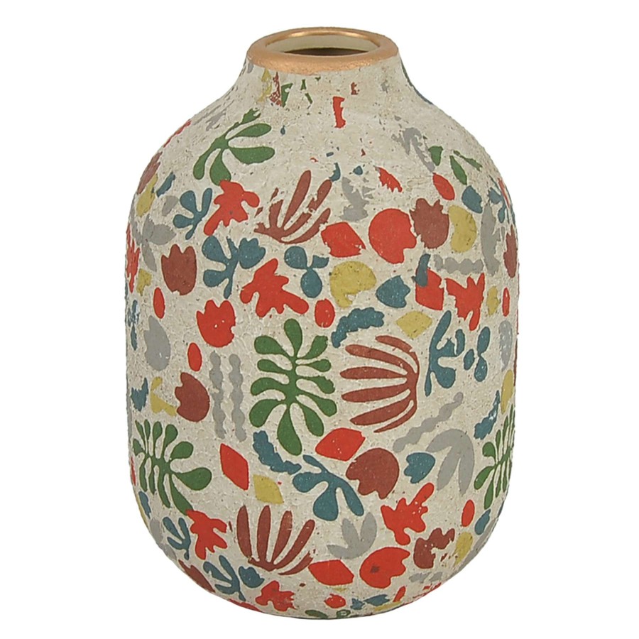 Home Accents * | Flash Sale Tracey Boyd Multicolor Floral Ceramic Vase, 7