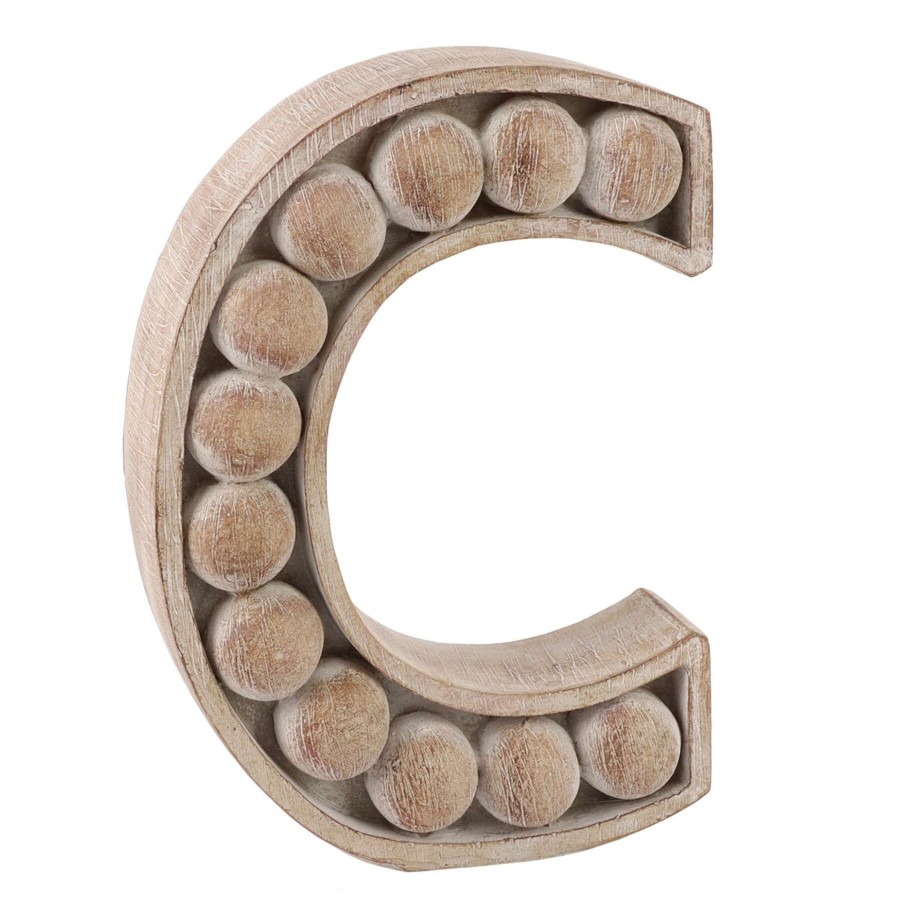 Home Accents * | Top Sellers 7 Brown Carved Letter, C