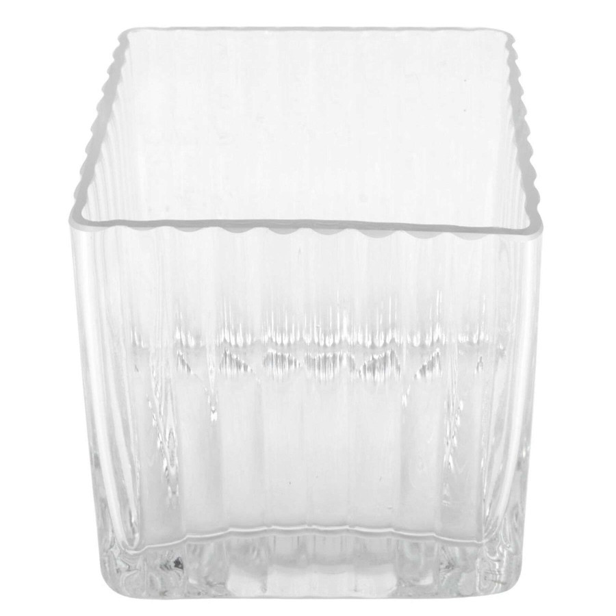 Home Accents * | Clearance Sale Grace Mitchell Clear Square Glass Vase, 5