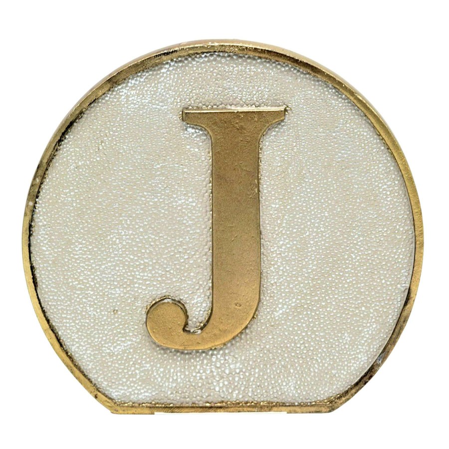 Home Accents * | Reliable Quality 4.72In. Resin. Monogram Sign J Neutral