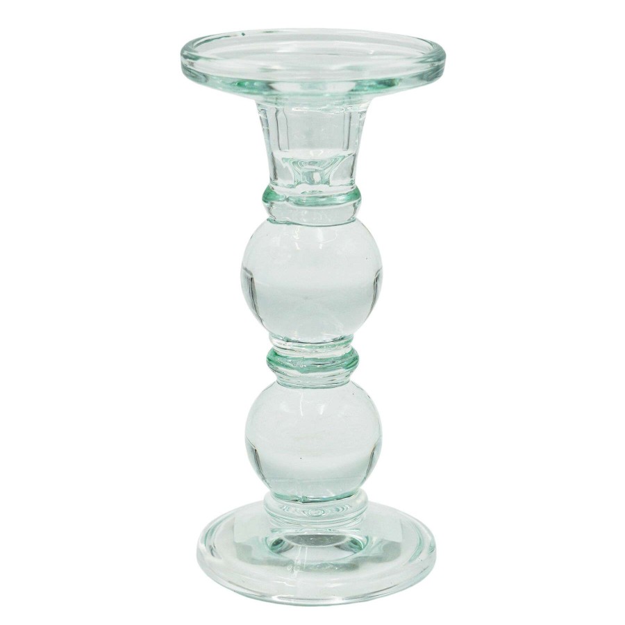 Home Accents * | Sale Green Glass Candle Holder, 7