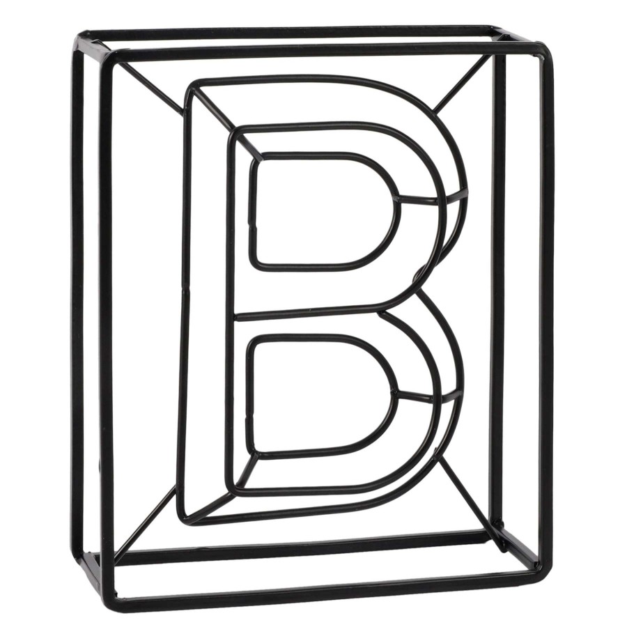 Home Accents * | Bargain Sale 6X7 Metal Square Monogram B