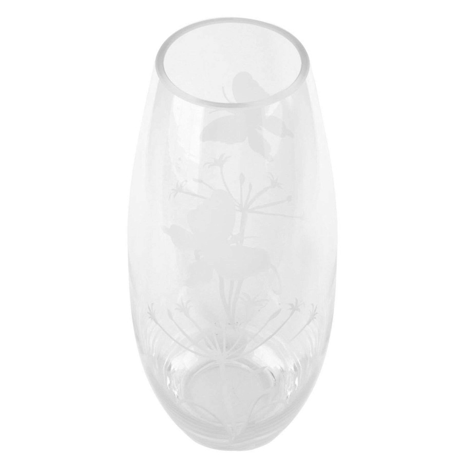 Home Accents * | Attractive Grace Mitchell Clear Etched Glass Vase, 12