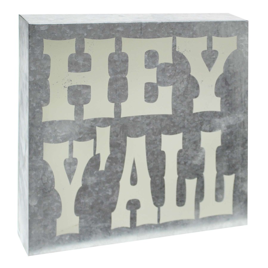 Home Accents * | Attractive Hey Y'All Block Sign, 10