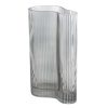 Home Accents * | Flash Sale Laila Ali Smoke Grey Glass Ribbed Vase, 10.5