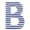 Home Accents * | Exquisite Gifts 6In Blue Stripe Wood Letter B