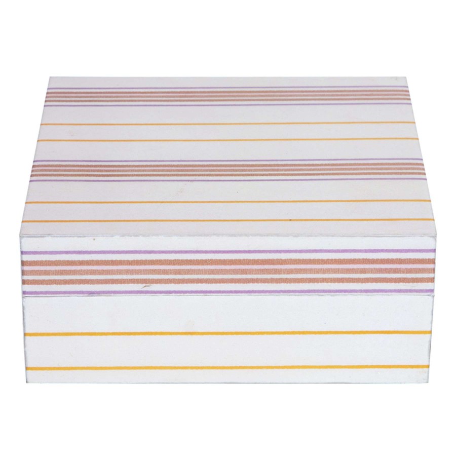 Home Accents * | Clearance Sale Tracey Boyd Pink Striped Box Decor, 6 5