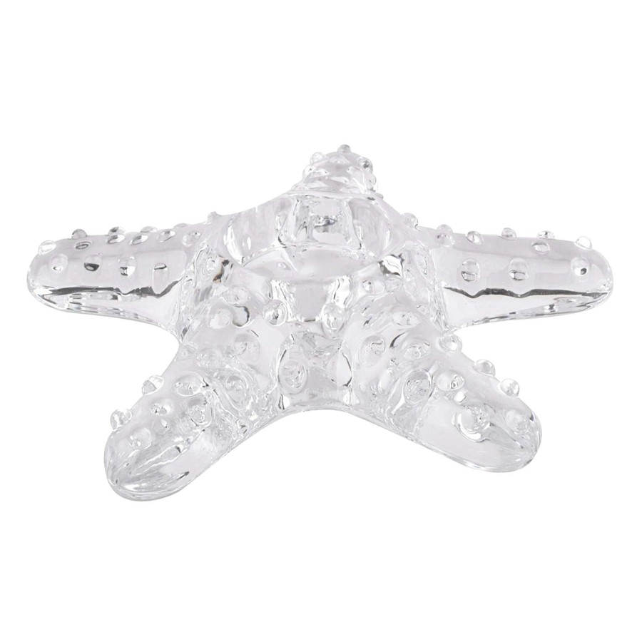 Home Accents * | Top Sellers Starfish Glass Candle Holder