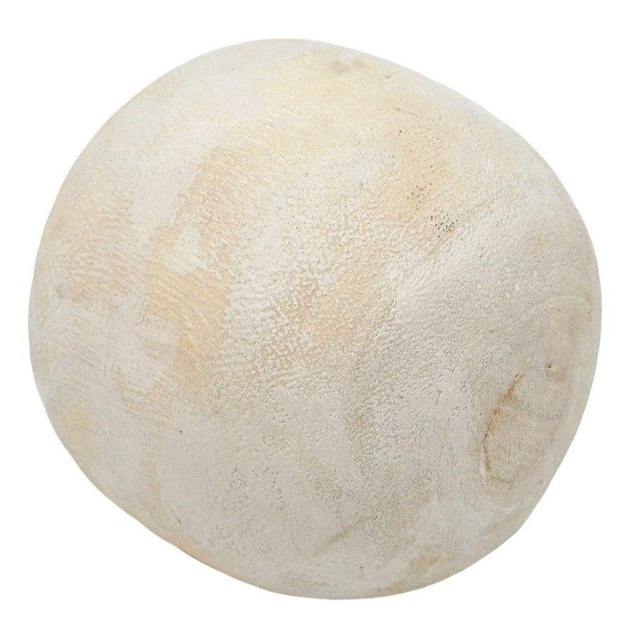 Home Accents * | Low Price White Wood Decorative Ball, 3