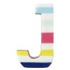 Home Accents * | Featured 6In Multi Stripe Wood Letter J