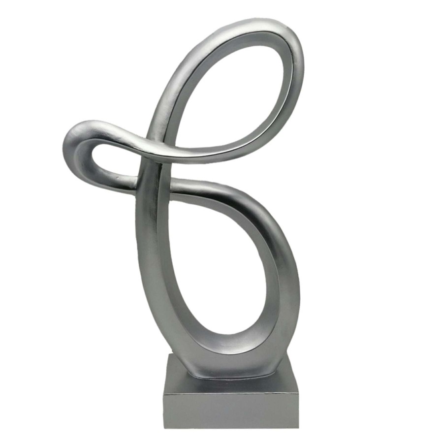 Home Accents * | Exclusive Laila Ali Silver Abstract Swirl Figurine, 15