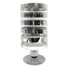 Home Accents * | Sale Silver Stiped Glass Hurricane Candle Holder, 9.8