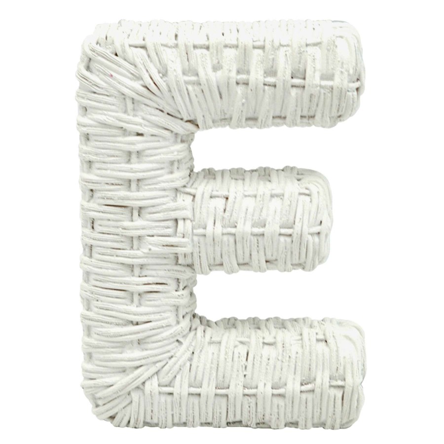 Home Accents * | Flash Sale Grace Mitchell 6 White Rattan Letter, E