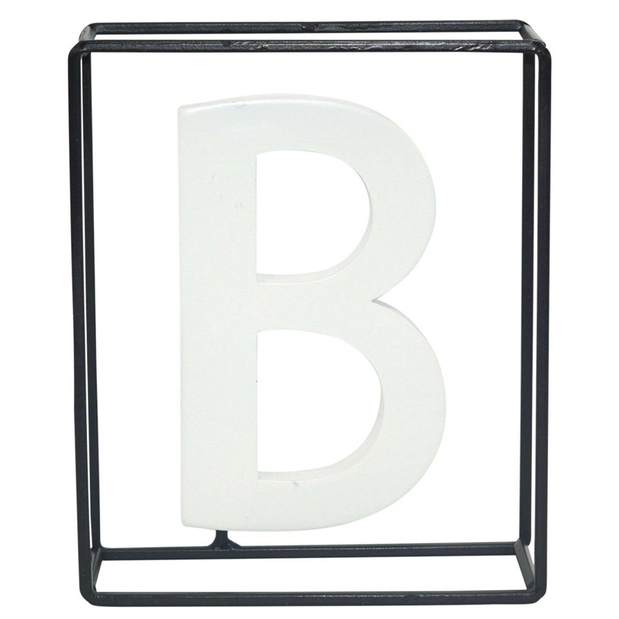 Home Accents * | Reliable Quality 7In. Metal Box Frame Resin Monogram B