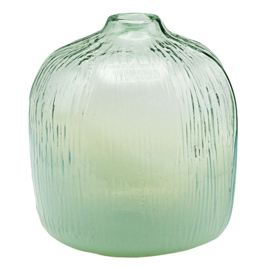 Home Accents * | Cheap Online Opaque Green Glass Vase, 8