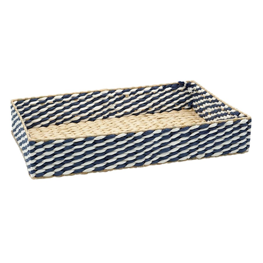 Home Accents * | Top Sellers Blue & Tan Seagrass Tray, 20 14