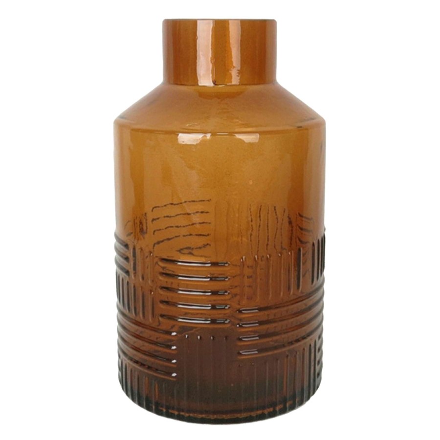 Home Accents * | Exclusive Embossed Brown Glass Vase, 9