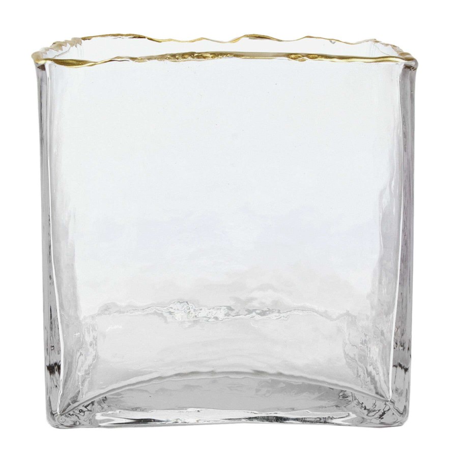 Home Accents * | Original Grace Mitchell Gold Rim Hurricane Vase, 4