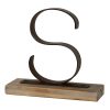 Home Accents * | Exquisite Gifts 5 Metal & Wood Monogram Table Decor, S