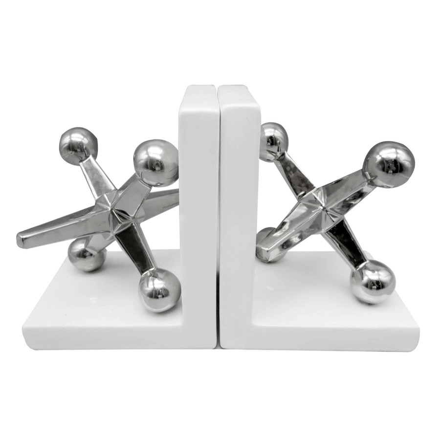 Home Accents * | Top Sellers Silver Ceramic Jack Bookend, 7