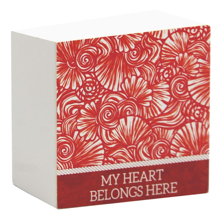 New Style * | Premium My Heart Belongs Here Wooden Block Sign, 4