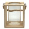 Home Accents * | Featured Glass Jar With Wood Frame Candle Holder, 7