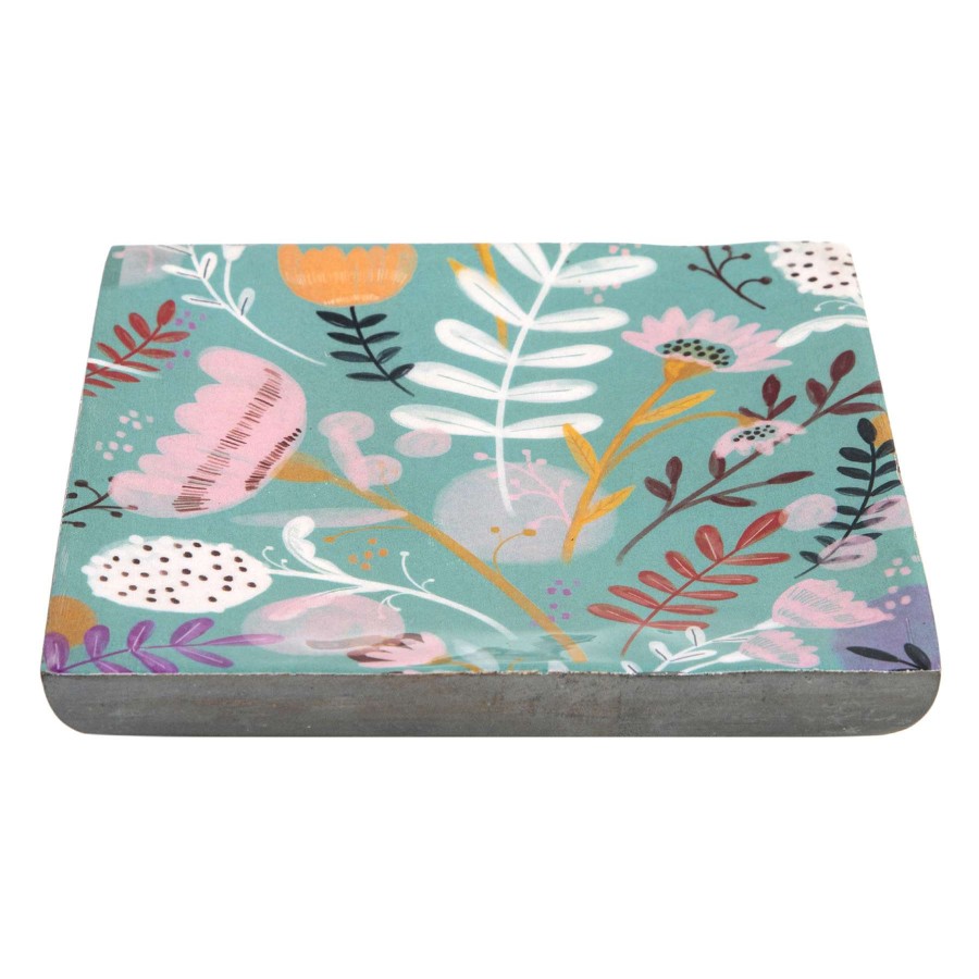 New Style * | Attractive Tracey Boyd Teal Peruvian Floral Print Trinket Tray, 5