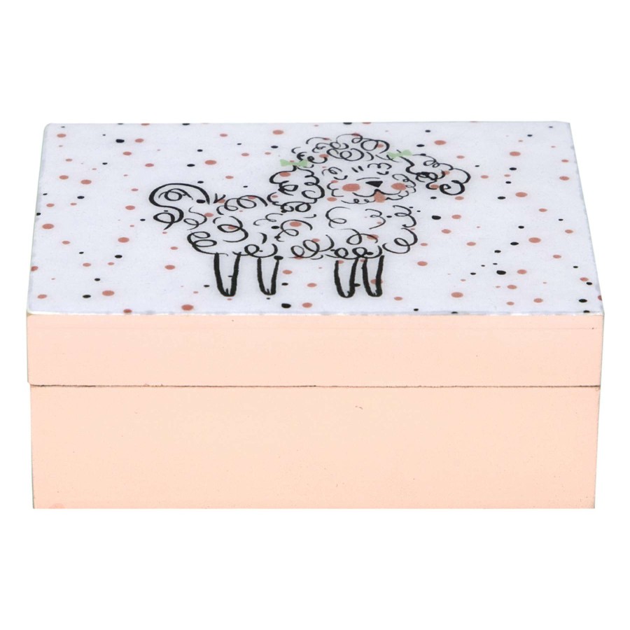 Home Accents * | Flash Sale Pink Dog Wood Decal Box, 4 3