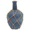 Home Accents * | Featured Blue Frost Glass Vase With Jute, 12