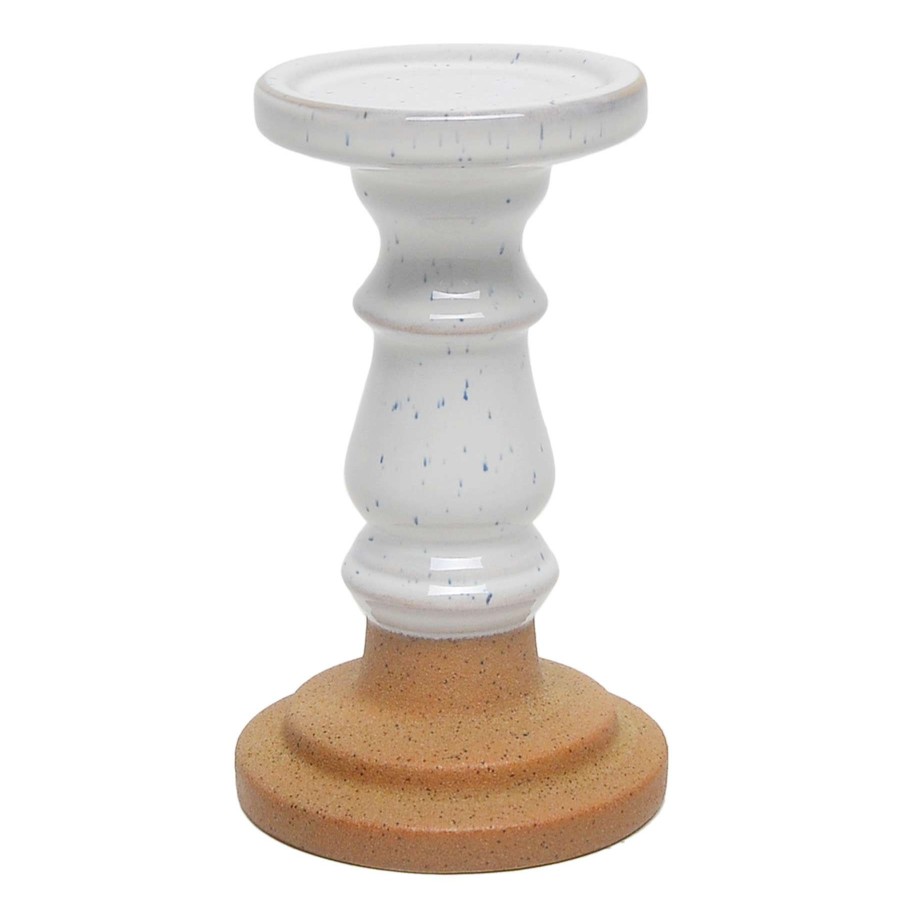 Home Accents * | Premium Ivory Ceramic Pillar Candle Holder, 8